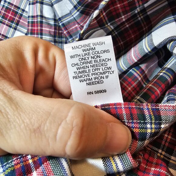 Cremieux Classics Mens Buttondown Shirt Red Blue Green Plaid Tartan 2XB Big 2X - Picture 7 of 11